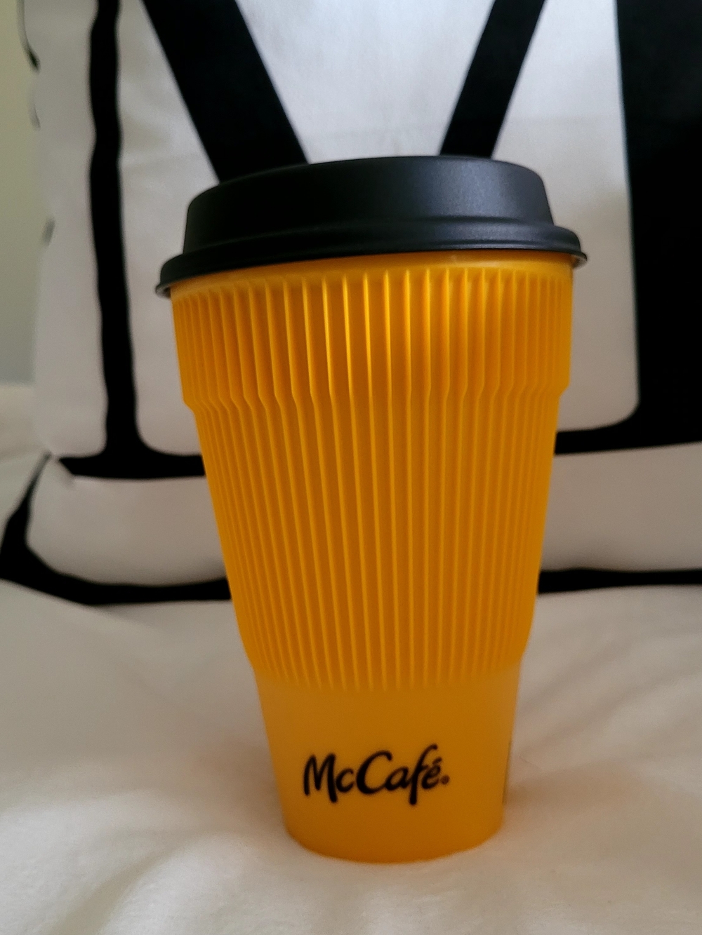 Mcdonald's  Yellow Reusable Ribbed Travel Cup With Lid  Unisex